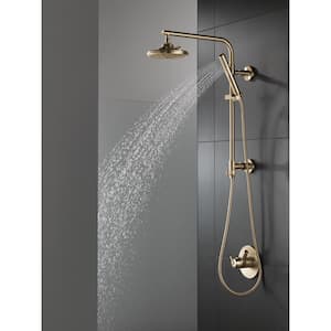 Trinsic 1-Spray Patterns 1.75 GPM 1.2 in. Wall Mount Handheld Shower Head in Champagne Bronze