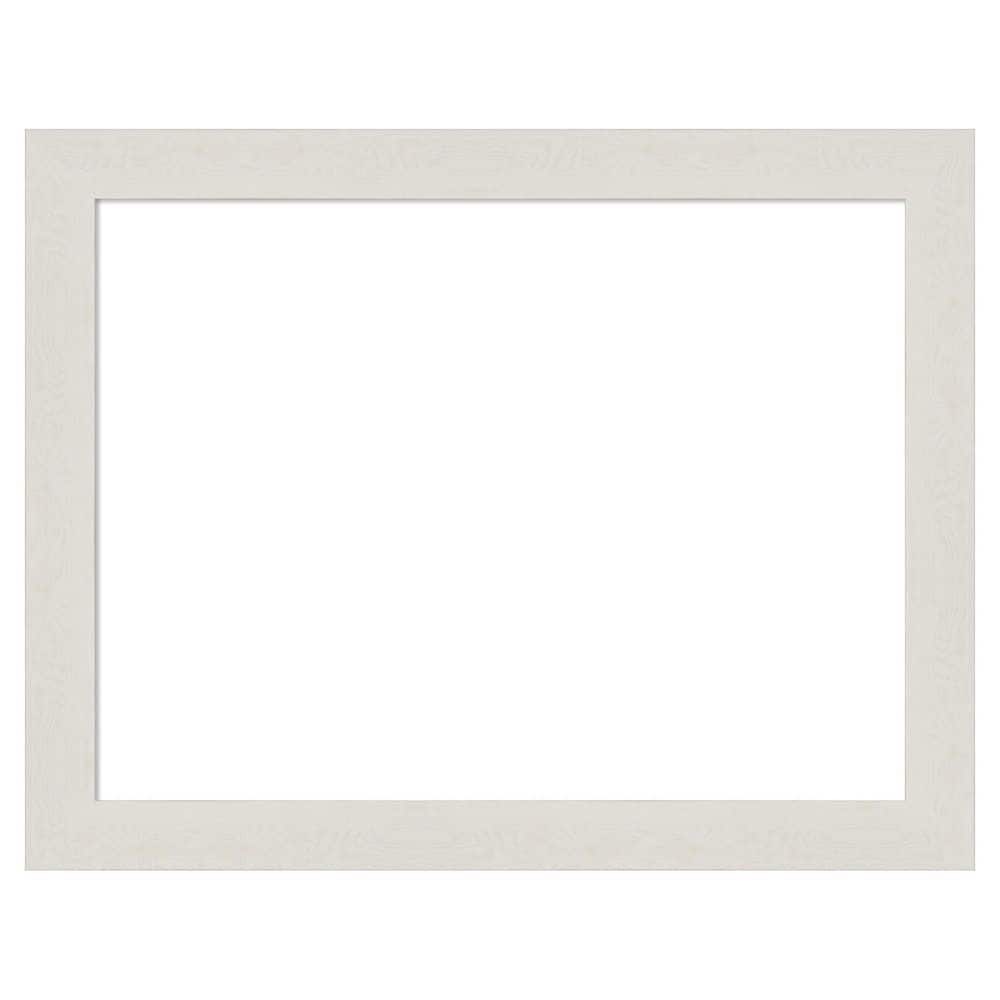 Rustic Plank White Narrow 27 in. x 21 in. Polystyrene Framed Dry Erase Magnetic Memo Board