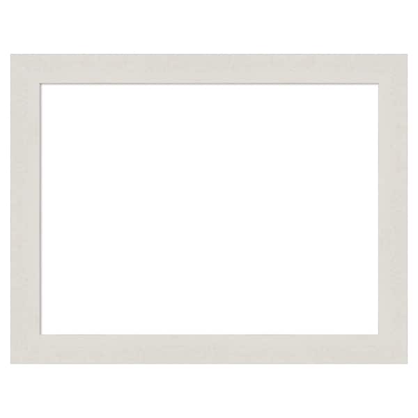 Rustic Plank White Narrow 27 in. x 21 in. Polystyrene Framed Dry Erase Magnetic Memo Board