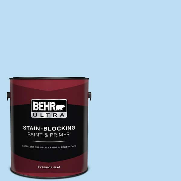 BEHR ULTRA 1 gal. #P510-1 Greek Isles Flat Exterior Paint & Primer