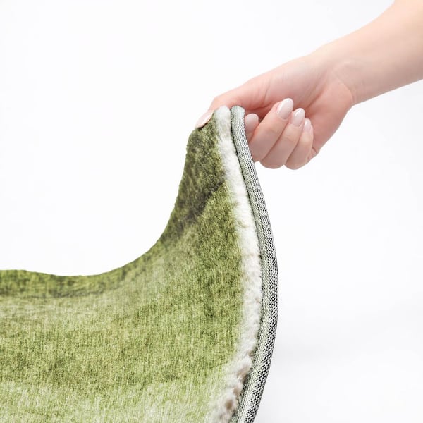 Dream Shag Premium Machine Washable Abstract ADS625 Olive 5 ft. x 7 ft. 6 in. Area Rug