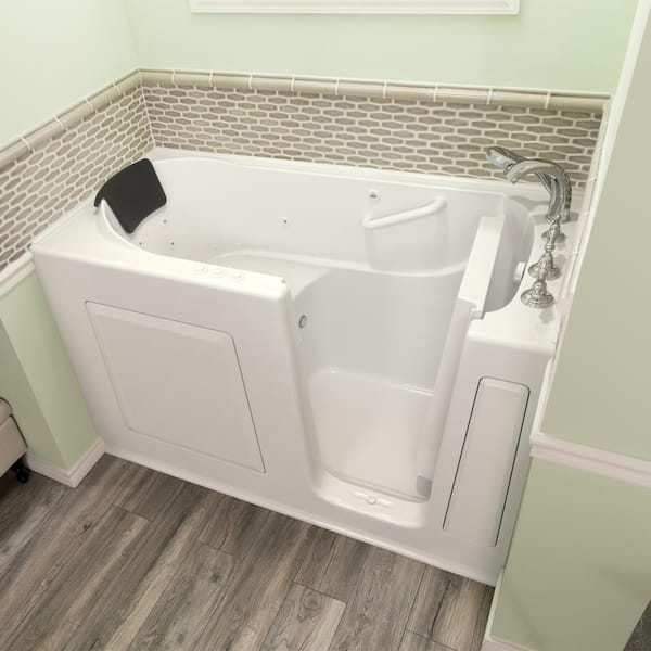 Gelcoat Premium Series 60 in. Right Hand Walk-In Whirlpool and Air Bathtub in White