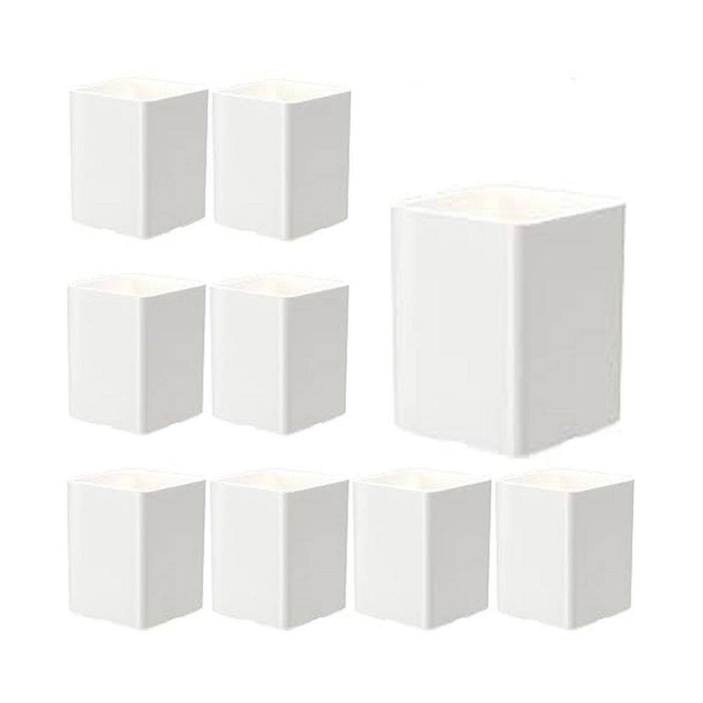 Aoibox 8-Pack White Acrylic Pencil Holder Desk Organizer Cup