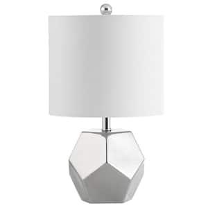 Hanton 17.5 in. Silver Plated Table Lamp with Off-White Shade