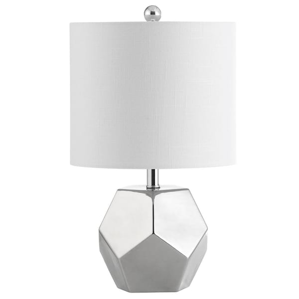 SAFAVIEH Hanton 17.5 in. Silver Plated Table Lamp with Off-White Shade