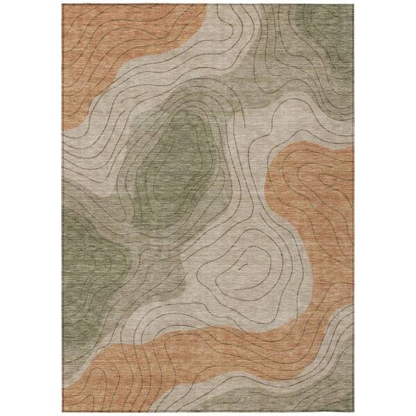 Chantille Machine Washable Indoor/Outdoor Abstract ACN3016 Sage 9 ft. x 12 ft. Area Rug