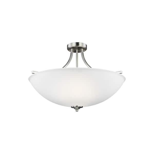 Generation Lighting Geary 4-Light Brushed Nickel Semi-Flush Mount ...