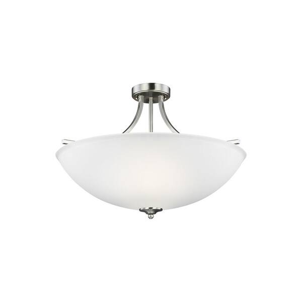 Teamson Kids Geary 4-Light Brushed Nickel Semi-Flush Mount Convertible ...