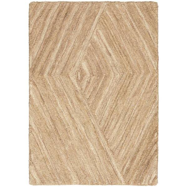 Nourison Graceful Taupe 5 ft. x 7 ft. Geometric Contemporary Area Rug