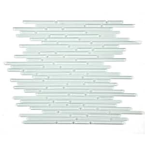 New Era White 12 in. x 12 in. Interlocking Glossy Glass Mosaic Wall Pool Floor Tile (10 sq. ft./Case)