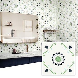 Vinyl Peel and Stick Wall Tiles 12 in. x 12 in. Self Adhesive Backsplash Tile Stickers, Green (30-Pack, 30 sq. ft. )