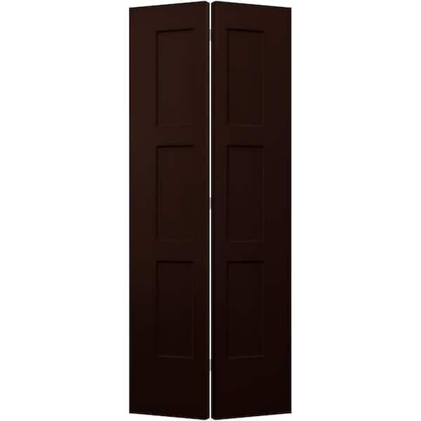 JELD-WEN 30 in. x 80 in. Birkdale Espresso Stain Smooth Hollow Core Molded Composite Interior Closet Bi-fold Door