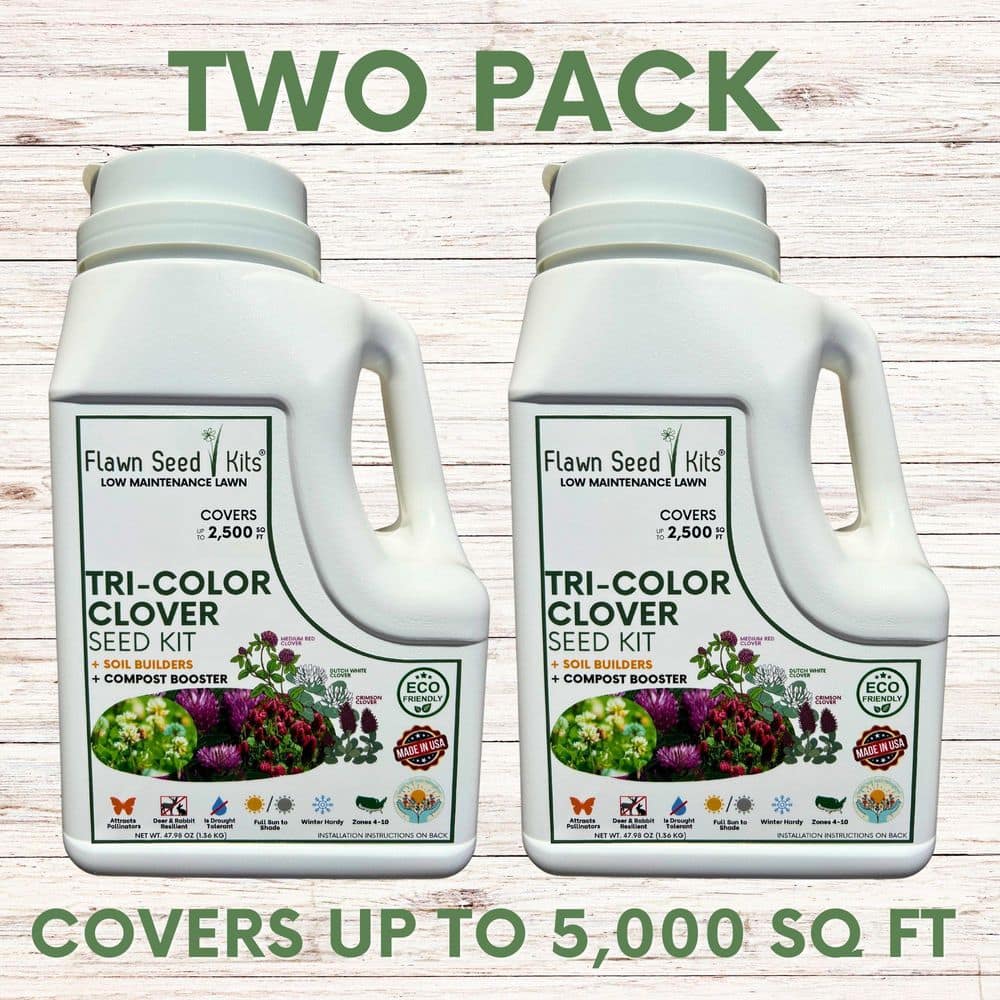 Flawn Seed Kits Tricolor Clover Flower Lawn Seed Kit, Easy Spread