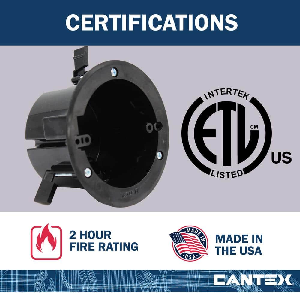 Cantex 18 cu in Black Polycarbonate Round Ceiling Box