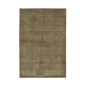 Brown Handmade Wool Transitional Ningxia Rug, 8' x 10'