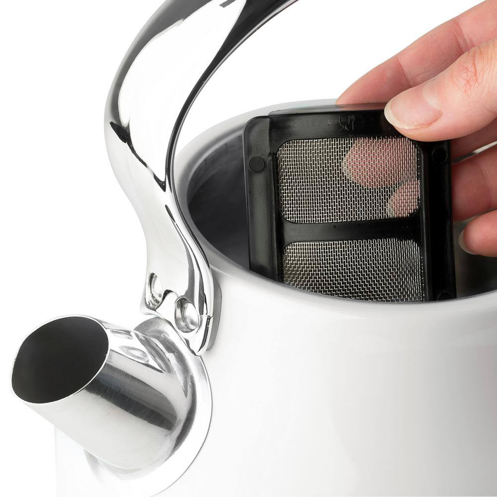 Ivory Stainless Steel 1.8 qt Electric Kettle with Comfort Grip