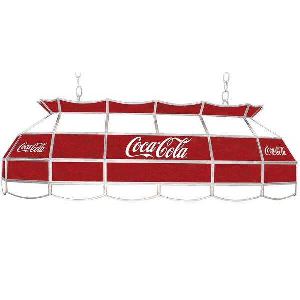 Trademark Global Coca Cola 3-Light Stained Glass Hanging Tiffany Lamp