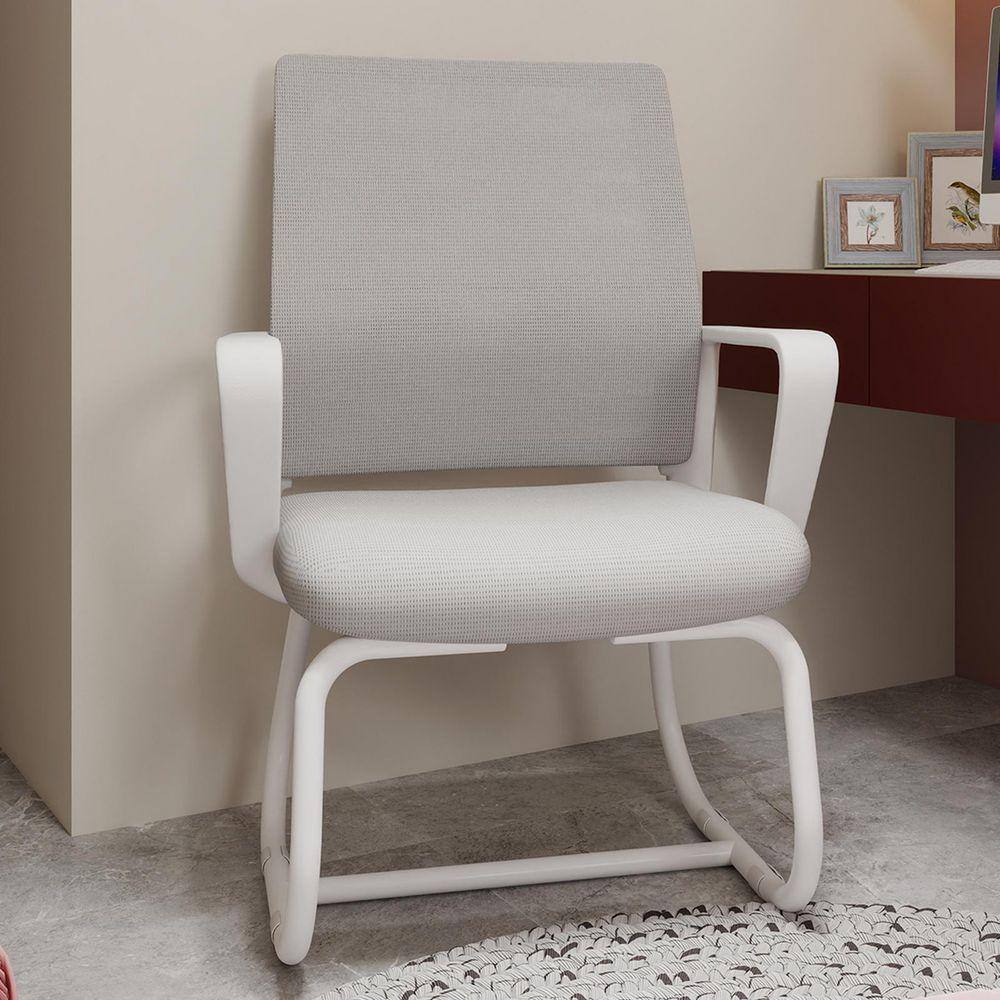 Nylon Mesh Ergonomic Lumbar Support Drafting Chair in Gray/White with ...