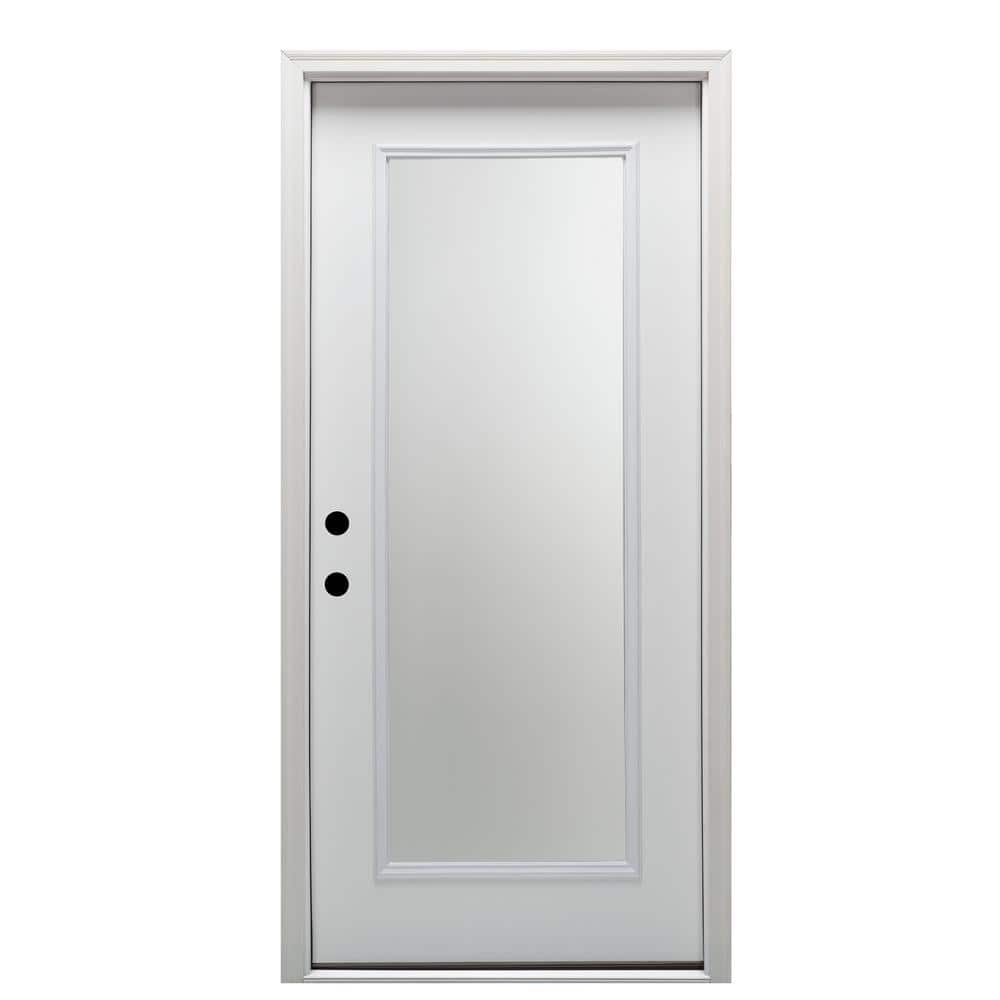 34 in. x 80 in. Classic Right-Hand Inswing Full-Lite Clear Glass Primed Steel Prehung Front Door on 4-9/16 in. Frame price history on PriceWatchPro