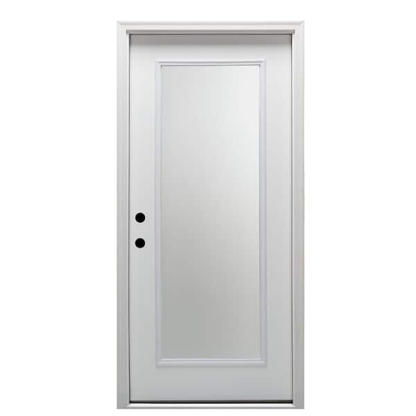 MMI DOOR 32 in. x 80 in. Classic Right-Hand Inswing Full-Lite Clear Low-E Primed Steel Prehung Front Door on 6-9/16 in. Frame