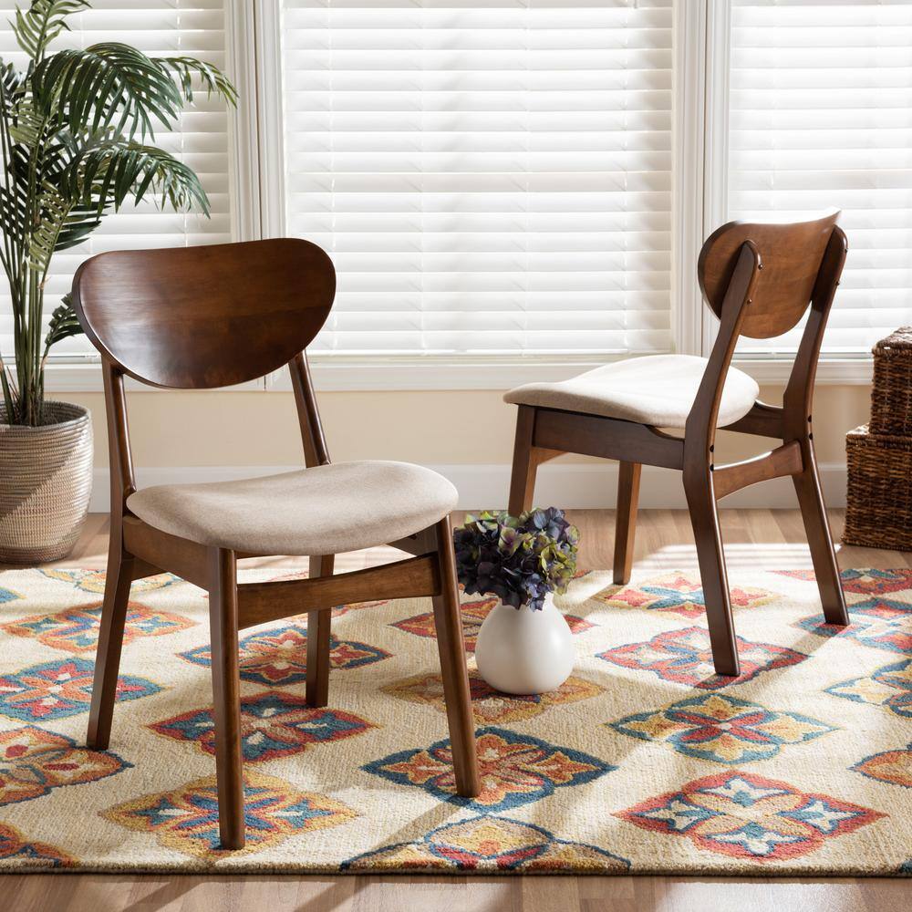 Sand Fabric and Wood High Back Arm Chair with Cane Detailing