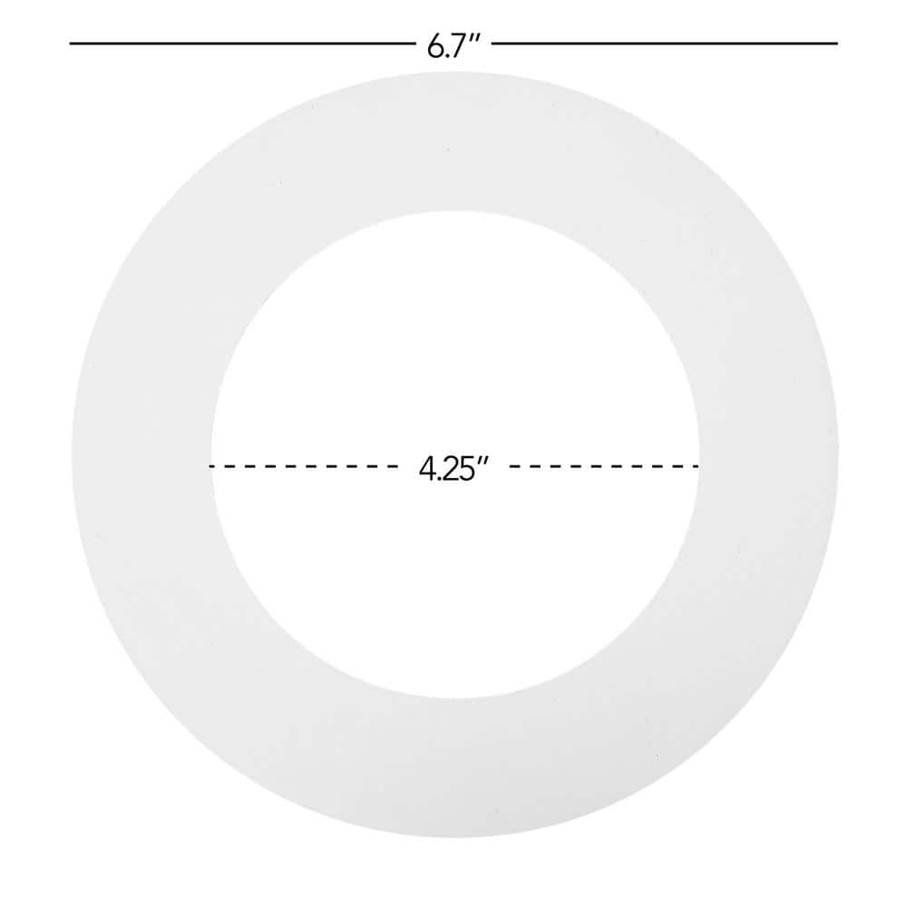 White Round Plastic Goof Rings for Recessed Lights, 6.7 Inch Diameter, 12 Pack