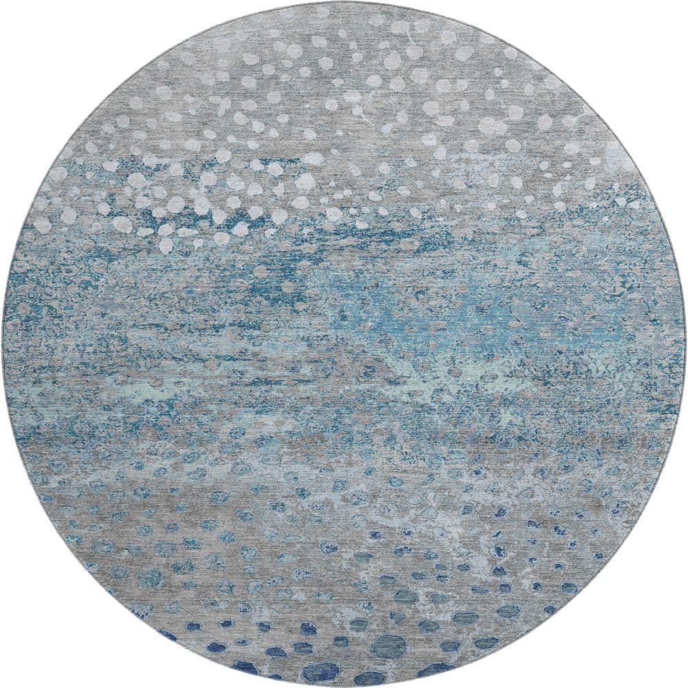 Mayfield Premium Machine Washable Abstract AMF1366 Gray 8 ft. x 8 ft. Round Rug price history on PriceWatchPro