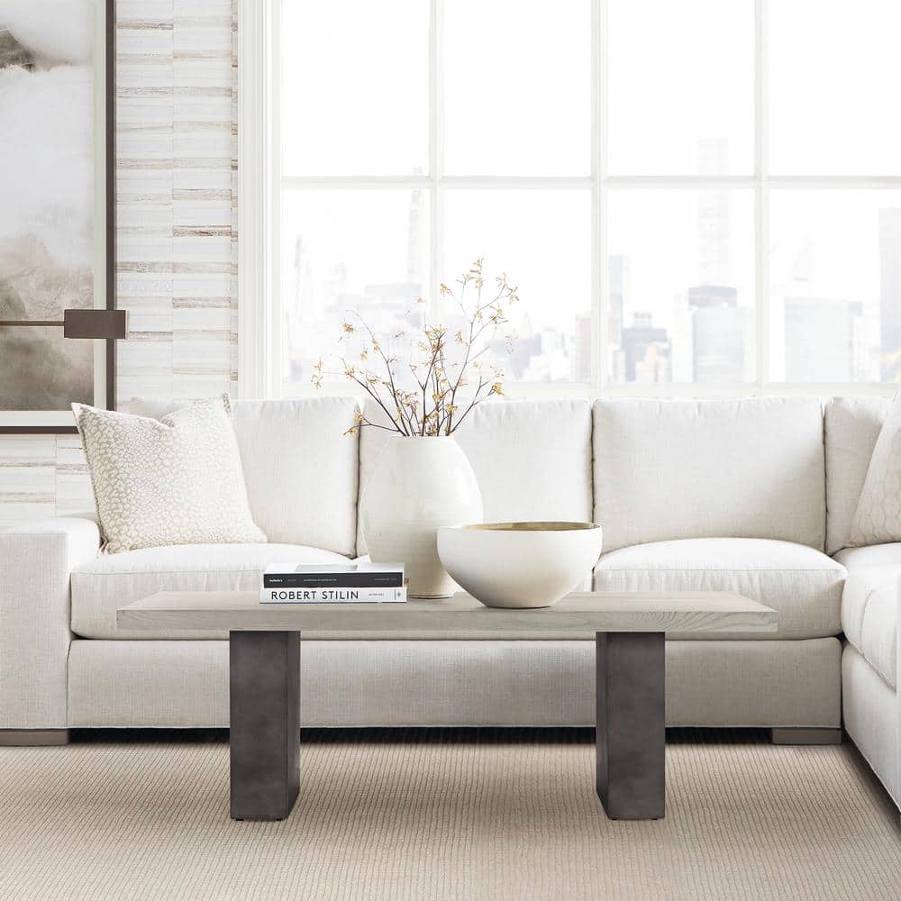 Modern Elegance Grey Oak and Concrete Rectangular Coffee Table