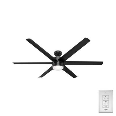 Solaria 72 in. Integrated LED Outdoor Matte Black Ceiling Fan with Light Kit and Remote Control