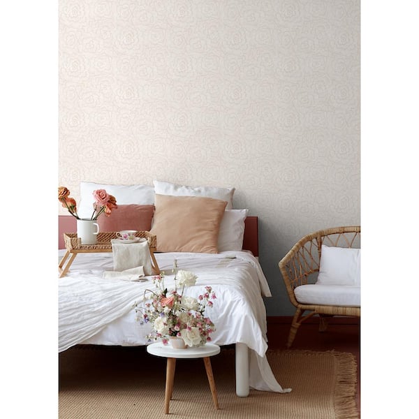 Pink Saraya Floral Vinyl Peel and Stick Wallpaper Roll
