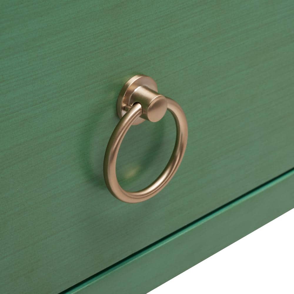 Sadie Turquoise Iron and Wood Console Table with Storage