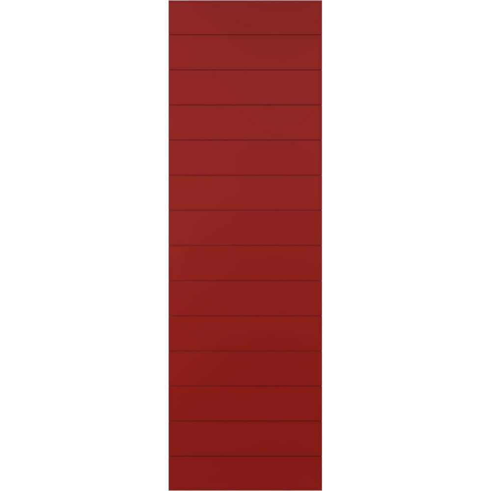 15 in. x 26 in. True Fit PVC Horizontal Slat Modern Style Fixed Mount Board and Batten Shutters Pair in Fire Red price history on PriceWatchPro