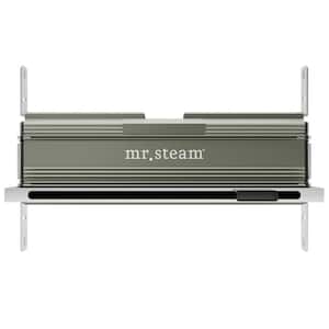 Linear 27 in. W . Steam Head with AromaTherapy Reservoir in Aluminum