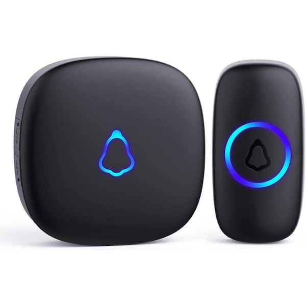 EKIEUDL Wireless,‎ AC and Power Source Doorbell, Waterproof, Adjustable Volume, 58 Chimes, Colorful LED, 1000 ft. Range in Black