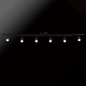 5.35 ft. 6-Light Matte Black Integrated LED Flexible Track Lighting Kit with Center Swivel Bars