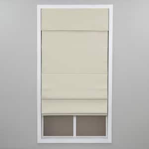 Ivory Cordless Blackout Energy-Efficient Cotton Roman Shade 22 in. W x 72 in. L