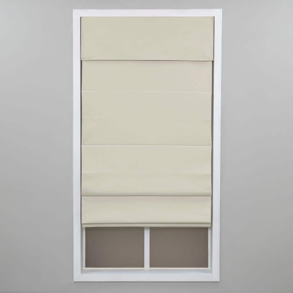 Ivory Cordless Blackout Energy-Efficient Cotton Roman Shade 59 in. W x 72 in. L price history on PriceWatchPro