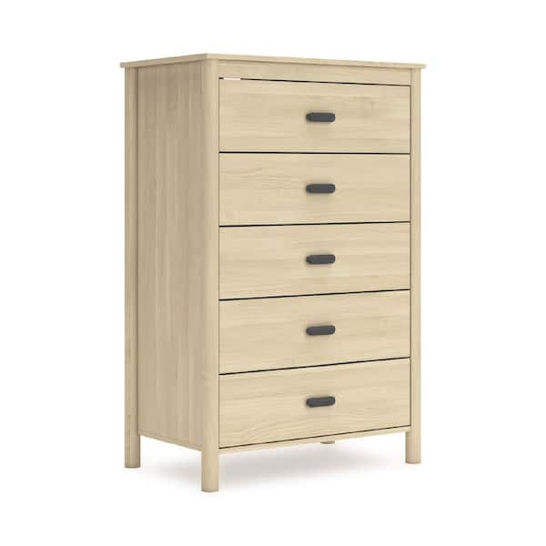 Signature DESIGN BY ASHLEY Cabinella Beige 5 Drawers 32 in. Chest of Drawers