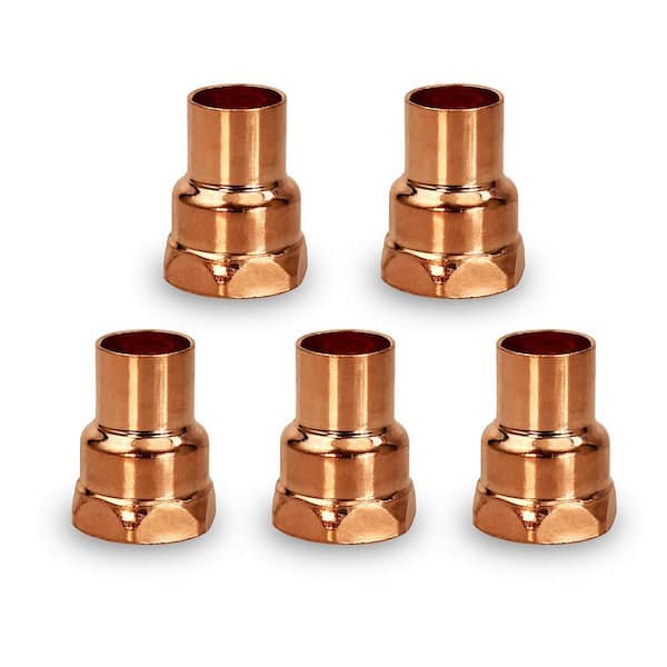 The Plumber's Choice 1/2 in. Copper Female Adapter Fitting with Sweat x FIP Connection (5-Pack)