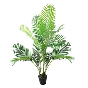 63 in. Potted Artificial Green Plastic Areca Palm Tree