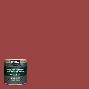 8 oz. #MQ1-10 Red My Mind Solid Color Waterproofing Exterior Wood Stain and Sealer Sample