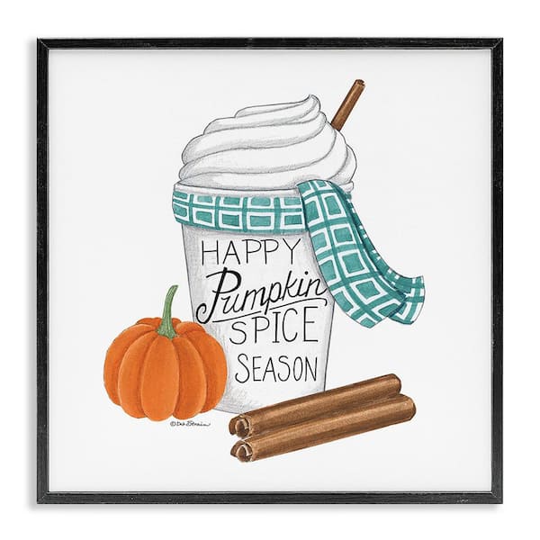 Stupell Industries Pumpkin Spice Season by Deb Strain 1-Piece Framed Graphic Print Food Poster Art Print 12 in. x 12 in.