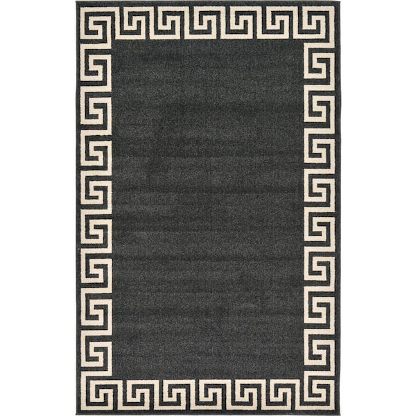 Unique Loom Athens Modern Charcoal 5' 0 x 8' 0 Area Rug