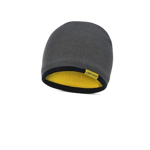FIRM GRIP Men's Gray Fleece-Lined Beanie Hat 63503-012 - The Home Depot