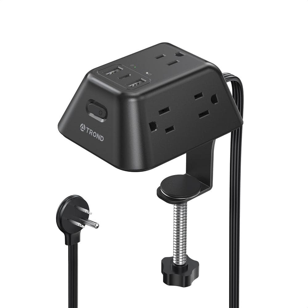 5-Outlet Power Strip Surge Protector with 2-USB A and 1-USB C, 1440J and 10