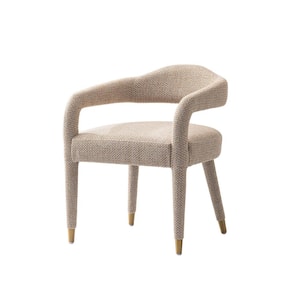Aspen Modern Gold Dust Tweed Upholstered Dining Armchair