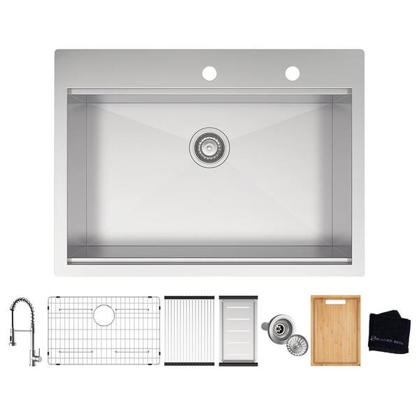 Smart Sink Smart Waterfall Kitchen Sink - Stainless Steel Digital Display Workstation Sink 31.5" Smart Kitchen Sink