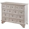 Brass and Antique White Shabby Chic 15-Drawer Apothecary Cabinet