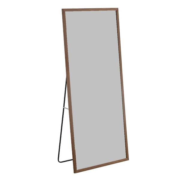 Unbranded Brown 31.5 in W x 71 in. H Modern Rectangle Glass Framed Mirror Wall Mirror Wall Decor Mirror