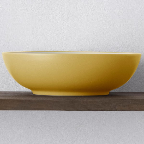 Colorwave Mustard 9.5 in., 64 fl. oz. (Yellow) Stoneware Round Vegetable Bowl